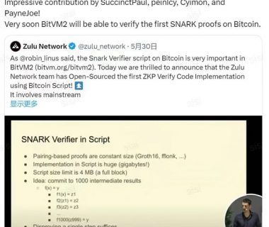 比特币生态里程碑：Zulu 利用Bitcoin Script 实现 ZKP 验证缩略图